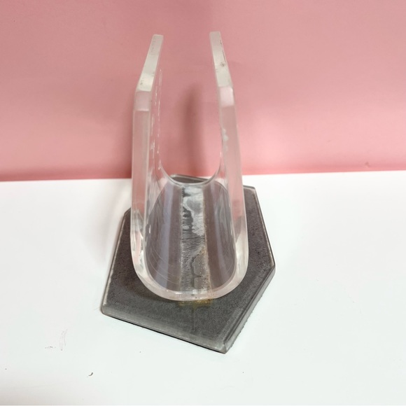 Vintage retro art deco floral acrylic lucite napkin holder - Picture 5 of 6